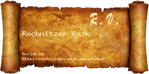 Rechnitzer Vajk névjegykártya